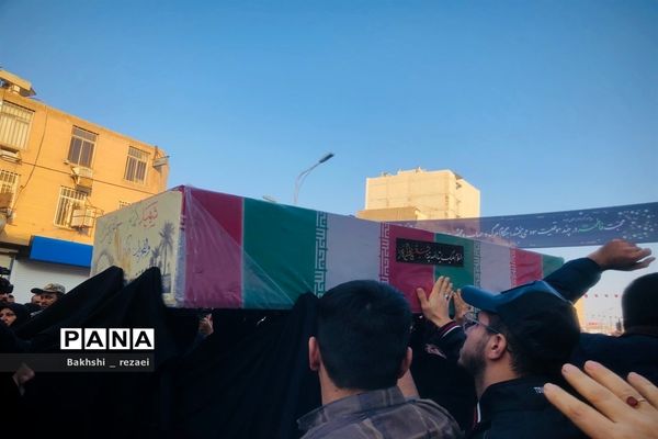 مراسم تشییع شهدای گمنام همزمان با سالروز  شهادت حضرت زهرا (س) در اهواز