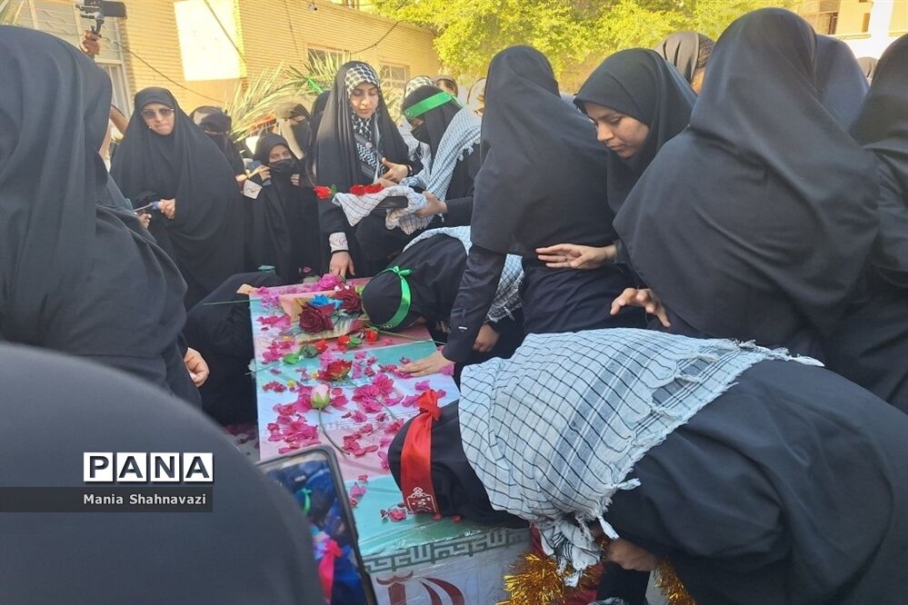 تشییع شهید گمنام در شهرستان جاسک