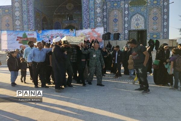 تشییع پیکر شهید گمنام در شهرستان حاجی‌آباد