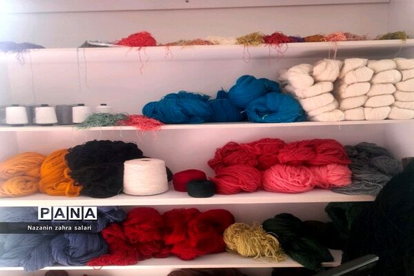 نمایش هنر هنرمندان قالی‌بافی در کارگاه قالی بافی شهرستان پیشوا