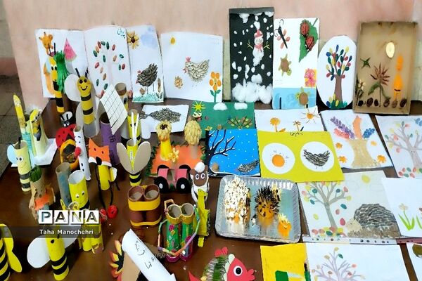 نمایشگاه کاردستی با وسایل دور ریختنی پایه اول در آموزشگاه علامه طباطبایی