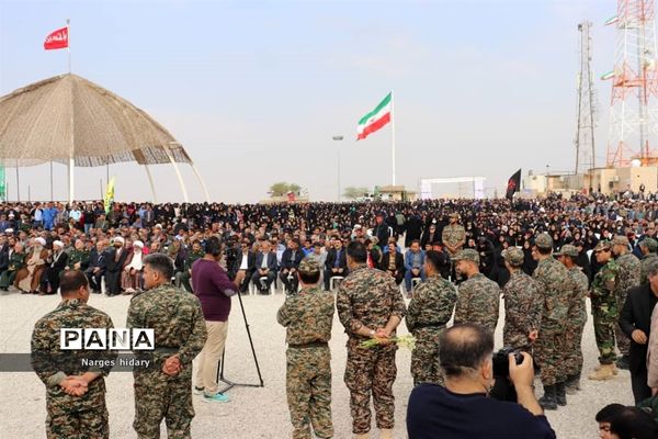 مراسم تشییع و تدفین شهید گمنام  هشت سال دفاع مقدس در بام فرهنگی امیدیه