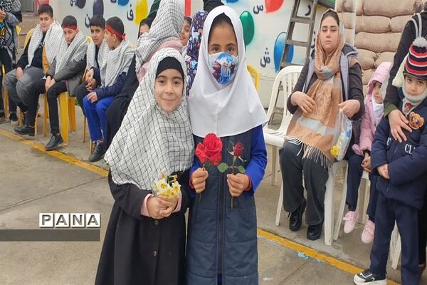 مراسم استقبال از شهید گمنام در دبستان شهید قدوسی کلوده