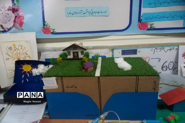 نمایشگاه دست‌سازه با وسایل دورریختنی در آموزشگاه ملوک زندی شهرستان پیشوا