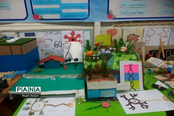 نمایشگاه دست‌سازه با وسایل دورریختنی در آموزشگاه ملوک زندی شهرستان پیشوا