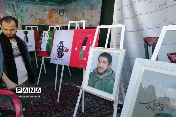 نمایشگاه نقاشی «آخراشه» با موضوع فلسطین در قم-1