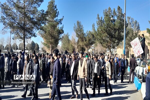 راهپیمایی محکومیت اقدام تروریستی کرمان در شهرستان سبزوار