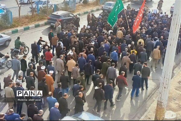 راهپیمایی پرشور مردم بخش گلستان شهرستان بهارستان