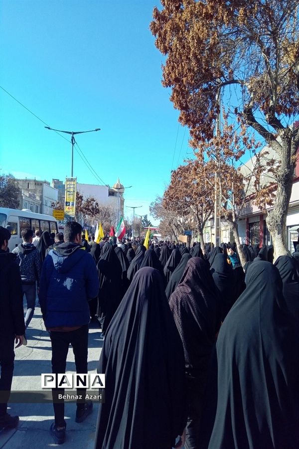 راهپیمایی مردم شیروان در محکومیت حمله تروریستی  گلزار شهدای کرمان