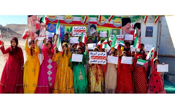 عشایر منطقه چاه‌المدین شهرستان قلعه‌گنج در راهپیمایی ۲۲ بهمن حضور یافتند‌/فیلم