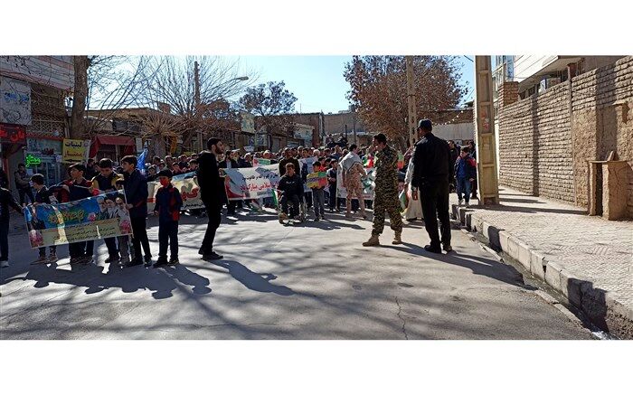 راهپیمایی باشکوه ۲۲ بهمن در شهر ضیاء آباد برگزارشد‌/ فیلم