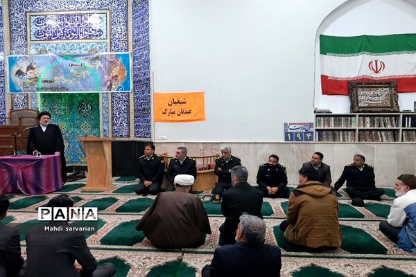 حضور مسئولان نیروی انتظامی مشهد در مسجد حضرت‌ صاحب الزمان (عج) ناحیه ۷