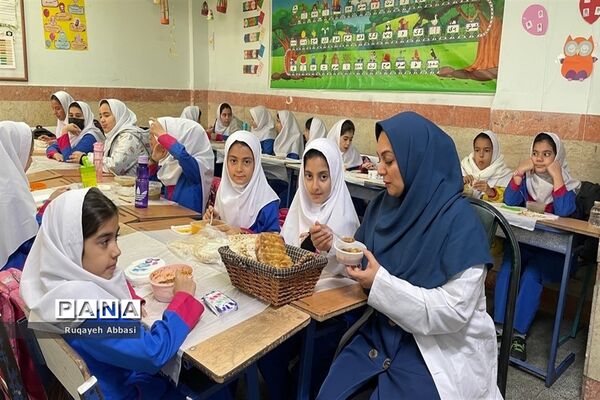 بسیج ملی تغذیه در دبستان زکیه شهرستان ملارد
