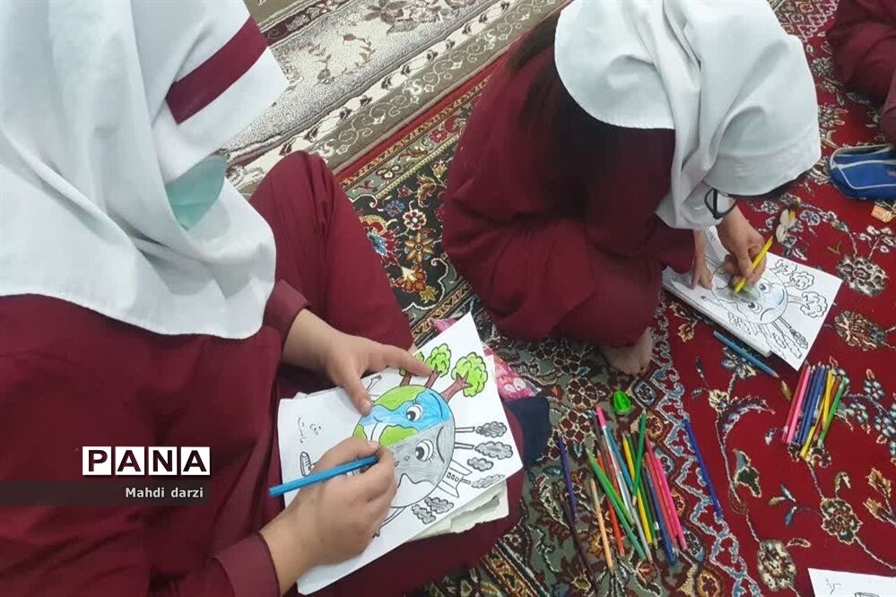 جشنواره نقاشی به‌مناسبت هوای پاک در دبستان با نیاز های ویژه امام موسی کاظم (ع) گالشپل