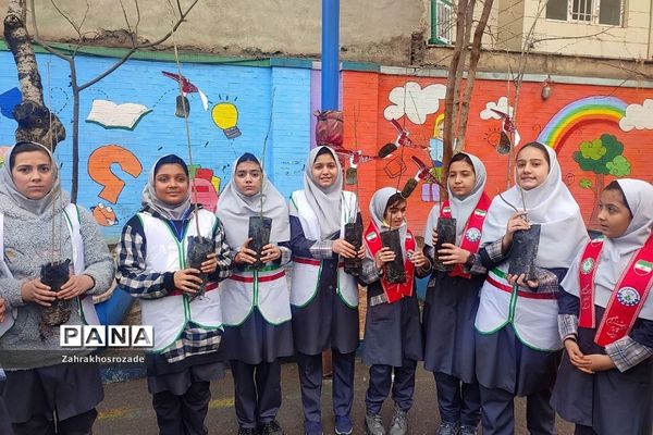 کاشت نهال به یاد شهدای گمنام در دبستان شهید مجیدی ناحیه دو شهرری