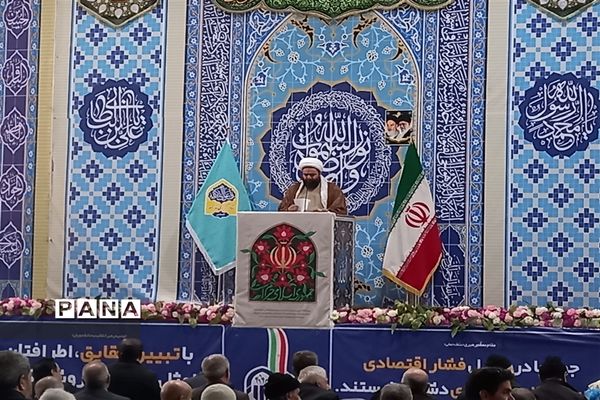 میز خدمت در نمازجمعه شهرستان قدس به‌مناسبت دهه فجر در شهرستان قدس