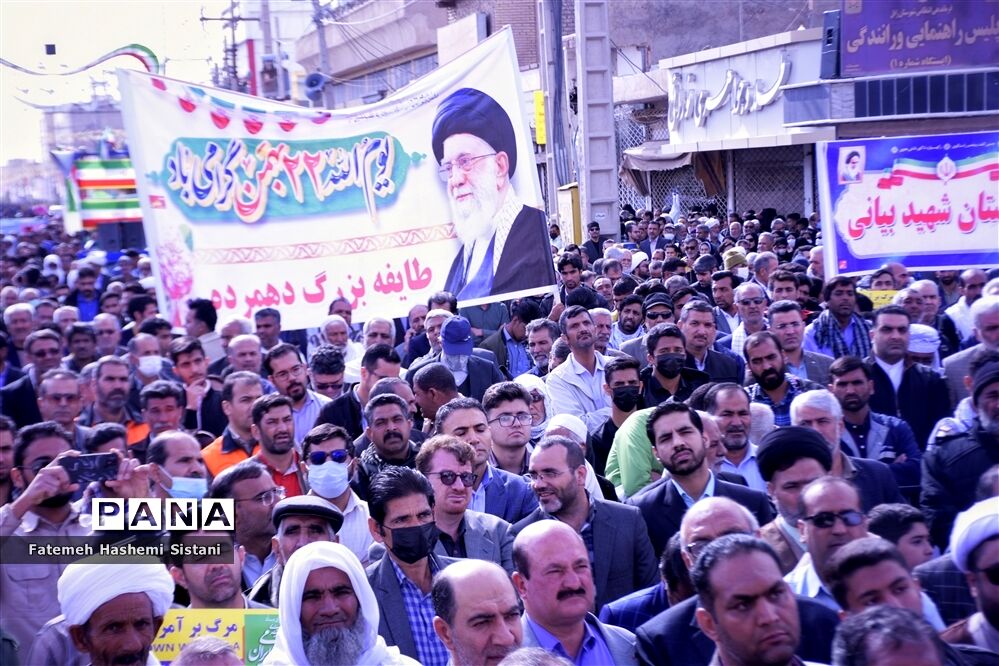 راهپیمایی ۲۲ بهمن در شهرستان زابل
