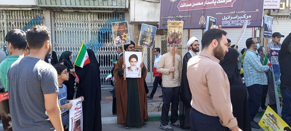 راهپیمایی روز قدس همراه با تشییع پیکر شهید صداقت در قم