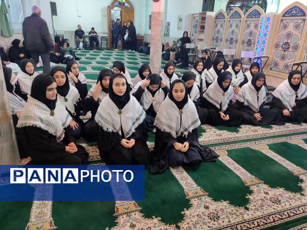 آیین بدرقه کاروان راهیان نور هنرستان بنت الزهرا هادی‌شهر 