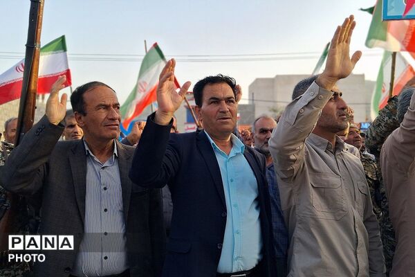 نمایش عظیم اقتدار جان‌فدایان ایران امام رضایی در باشت