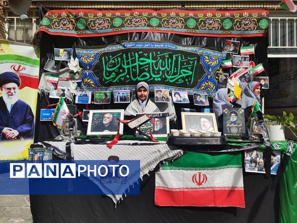 مراسم بزرگداشت شهید سید حسن نصرالله در دبستان شاهد حاج تقی آقا بزرگ ناحیه یک مشهد