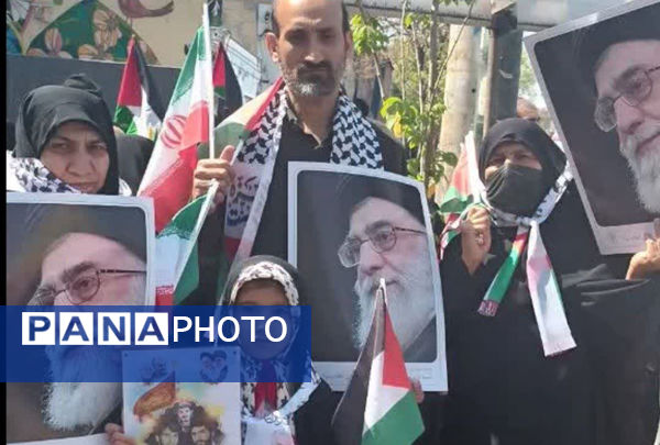 راهپیمایی مردم روستای صرم قم در روز قدس