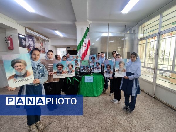 برپایی ایستگاه صلواتی در مدرسه شهید آقچه لو به مناسبت تشییع پیکر سید حسن نصرالله