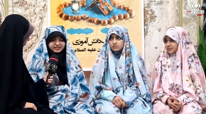 آیین معنوی اعتکاف دانش‌آموزی دختران در مسجد امام حسین(ع) قم