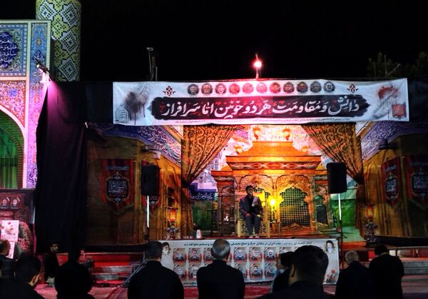 مراسم عزاداری سیدالشهدا در کنار مزار شهدای گمنام نیشابور
