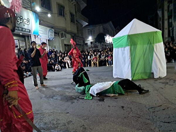 آیین خیمه سوزان در مسجد ابوالفضل قائمشهر
