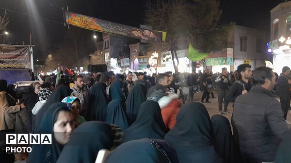 دسته های عزاداری شبانه در تجمع شهرستان نیشابور 