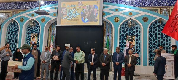 آیین غبارروبی مزار امامزاده حمزه رضا(ع) و همایش روز خبرنگار در شهر زیارت شهرستان شیروان