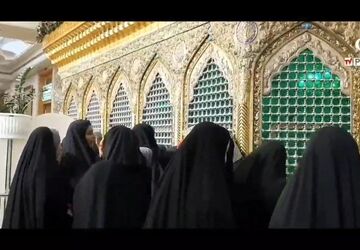 تشرف دانش آموزان دبیرستان آسیه قم به زیارت حرم حضرت معصومه(س)