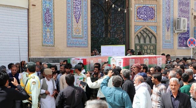 بدرقه عاشورایی شهدای حادثه تروریستی ایرانشهر در زابل