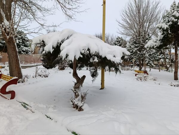 لباس زیبای برفی بر تَن اهر