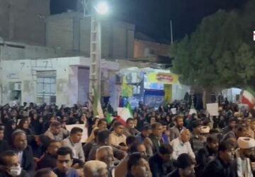شب سی ام تجمع مردم شهرستان قلعه گنج