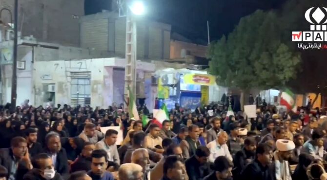 شب سی ام تجمع مردم شهرستان قلعه گنج