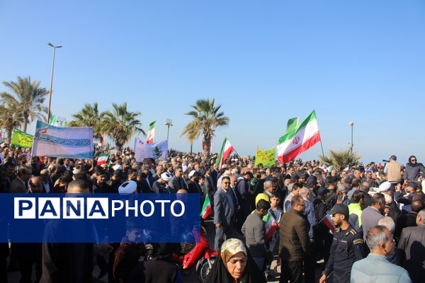 شکوه حضور مردم بوشهر در راهپیمایی ۲۲ بهمن