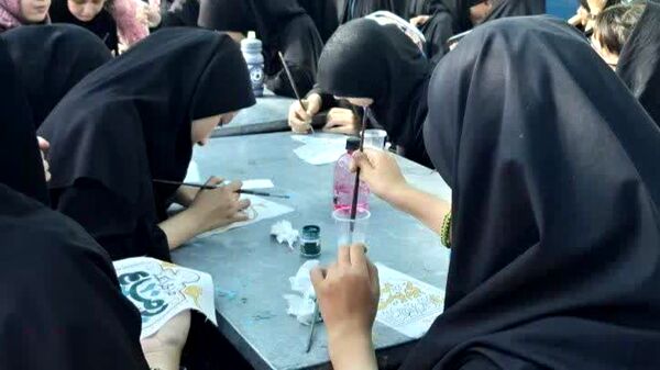 خدمت رسانی موکب سوغات و هنر دختران نوجوان مشهدی 