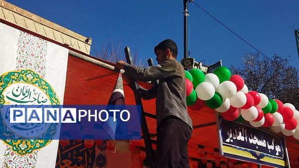 لحظاتی از آماده سازی موکب ها برای مهمانی کیلومتری نیشابور 