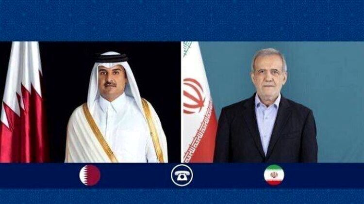 تاکید پزشکیان و امیر قطر بر تلاش‌ برای توقف جنایات علیه مردم غزه 