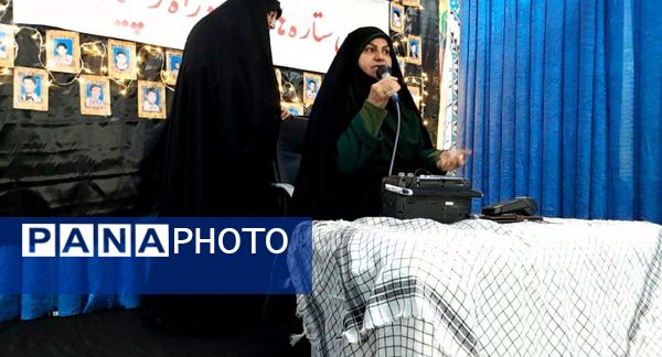 پرچم حرم حضرت عباس(ع) در مراسم اعتکاف شهرستان بن