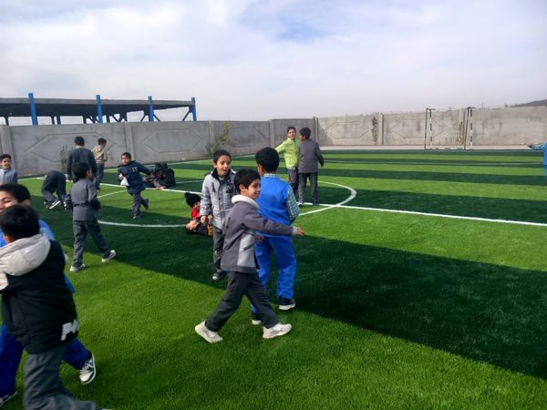 افتتاح زمین چمن مدرسه شهید غلامی خلیل آباد
