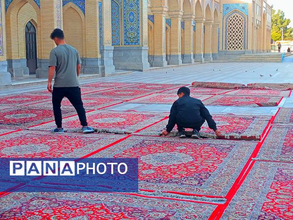 آماده سازی زیارتگاه شهید مدرس برای نماز عید سعید فطر