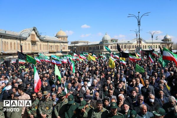 مراسم چهلمین روز شهادت قائد شهید حضرت آیت‌الله امام خامنه‌ای در همدان