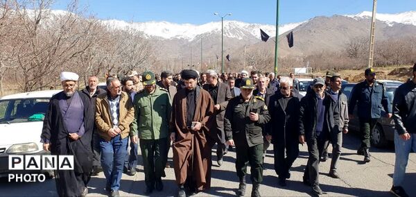 تشییع پیکر شهید سوری و شهیده شاهی با استقبال پرشور مردم