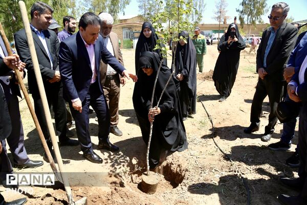 آیین کاشت 168 نهال به یاد دانش‌آموزان شهید میناب در اردوگاه 15خرداد قم