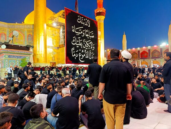 مراسم وداع کاروان فرستادگان امام رضا علیه السلام در نجف