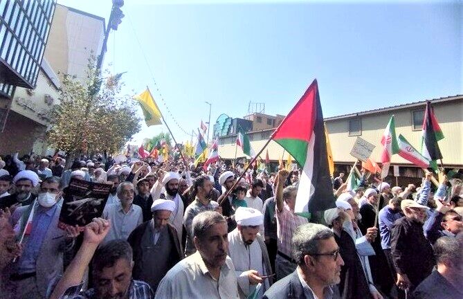 راهپیمایی «بشارت نصر» مردم قم در حمایت از پیروزی مقاومت فلسطین