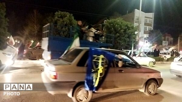 شبی پرنور در بلوار فضل نیشابور 